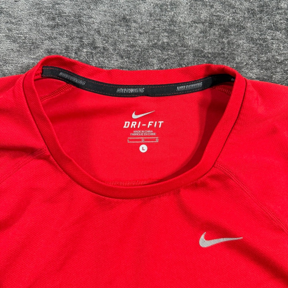 Nike Dri-FIT Mens Large Red Long Sleeve Training Running Shirt Performance Top - Picture 11 of 16